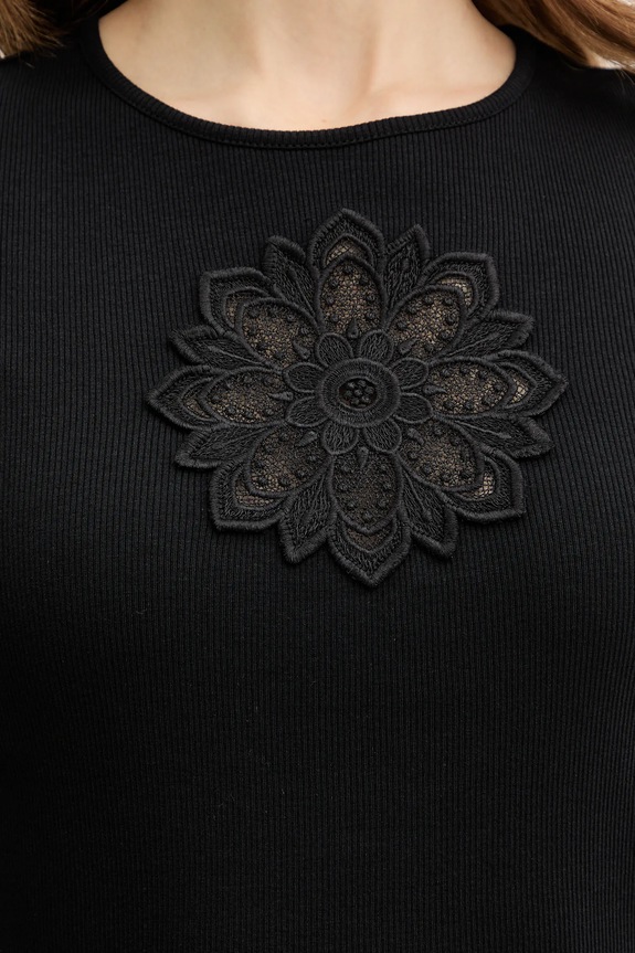 Twinset pamut póló 261TP2091 fekete