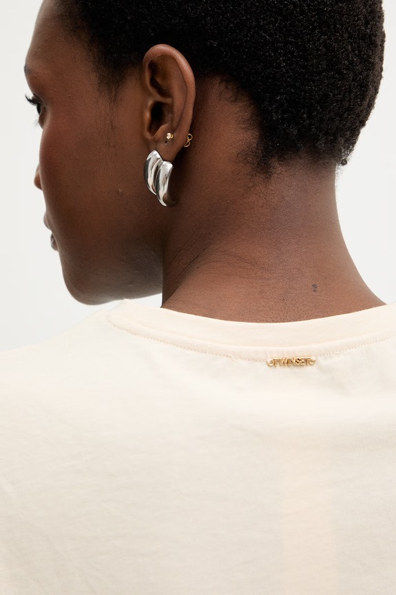 Twinset t-shirt bawełniany 261TP2080 beżowy