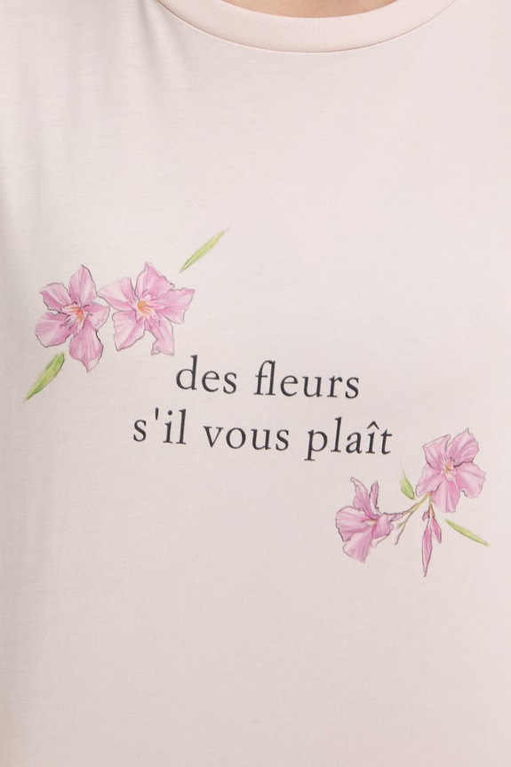 Twinset t-shirt damski bawełniany 261TP2341 różowy