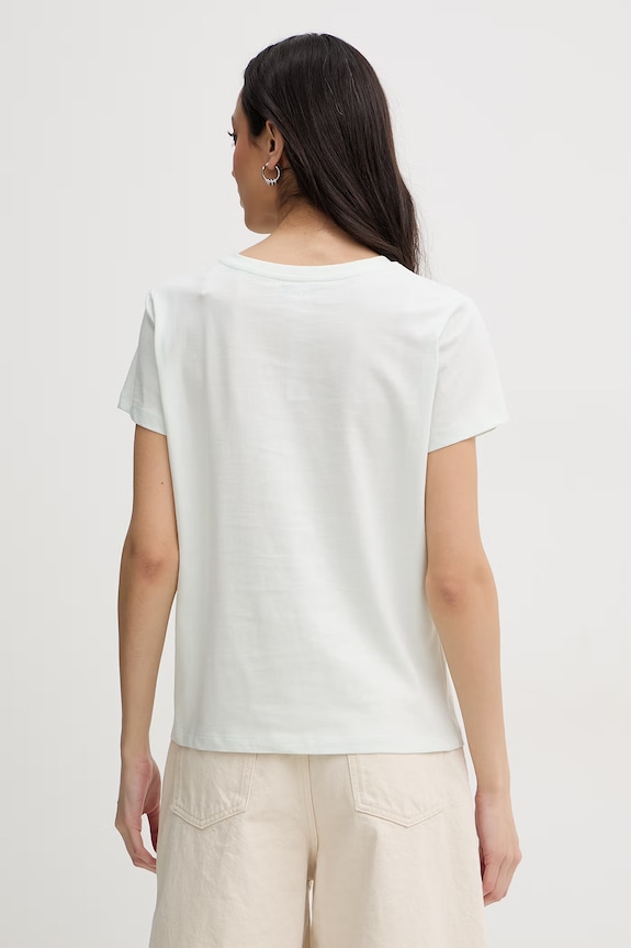 Odzież Twinset t-shirt damski bawełniany 261TP2341 turkusowy