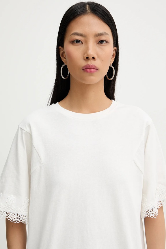Twinset t-shirt bawełniany beżowy 261TP2110