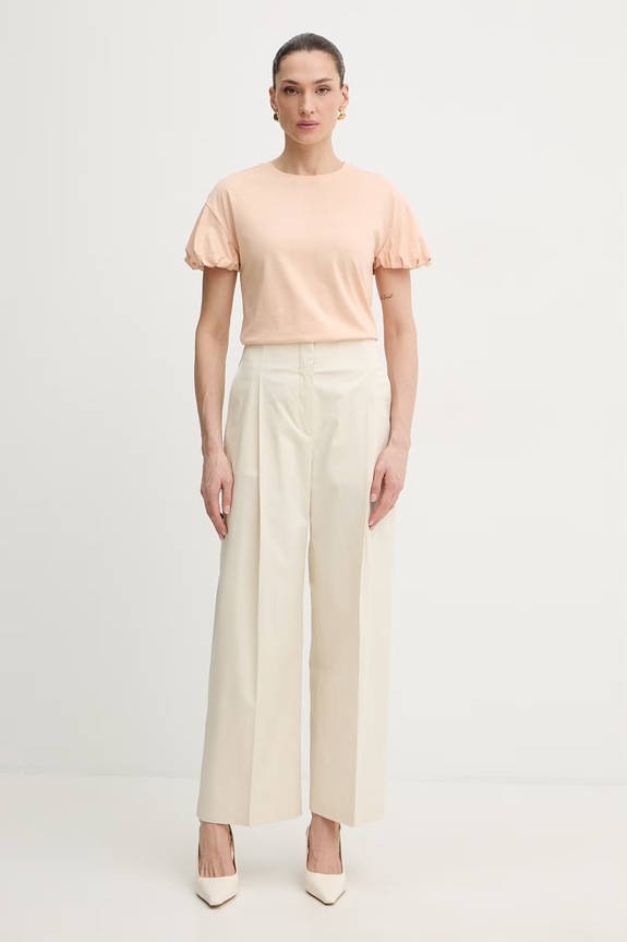Twinset t-shirt bawełniany 261TP2210 beżowy SS26