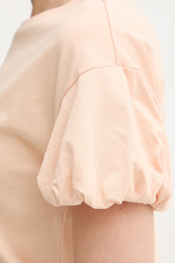 Twinset t-shirt bawełniany 261TP2210 beżowy