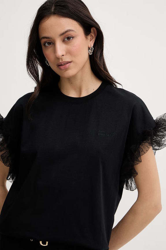Odzież Twinset t-shirt damski 261TP204A czarny