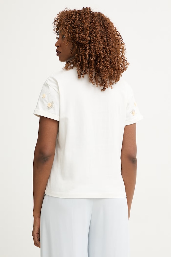 Îmbrăcăminte Twinset tricou pentru femei, din bumbac 261TP202C bej