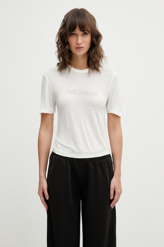 Тениска Axel Arigato Arigato Sheer Top стандартна бял A3826002