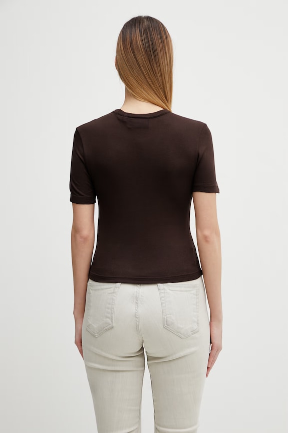 Clothing Axel Arigato t-shirt Arigato Sheer Top A3826003 brown