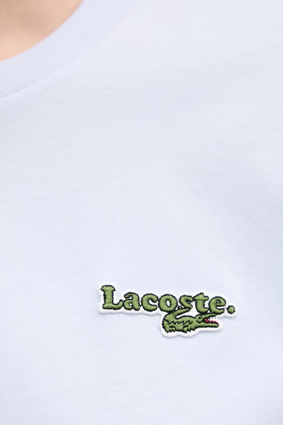 Lacoste crop top damski bawełniany TF7605 niebieski