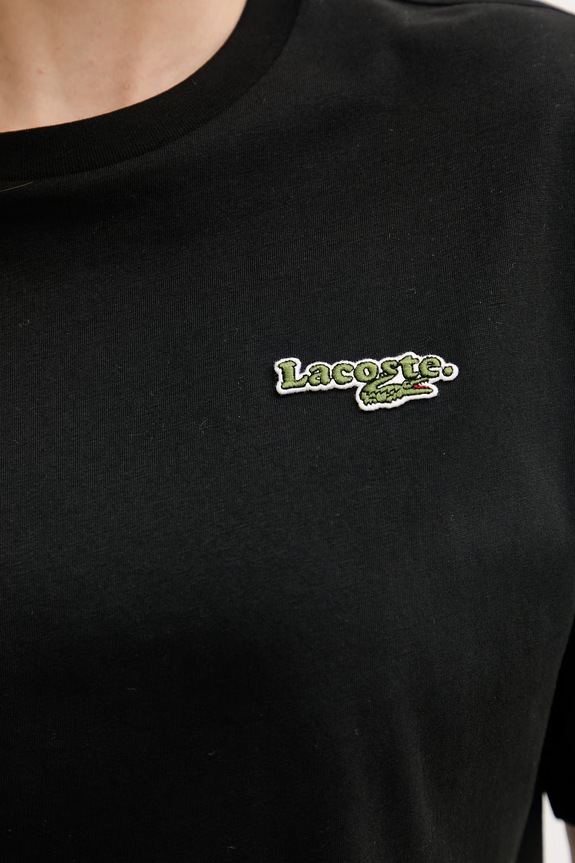 Lacoste crop top damski bawełniany TF7605 czarny