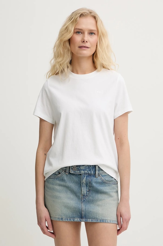 Levi's T-shirt basic damski bawełniany T2 PERFECT 005J2 biały SS26
