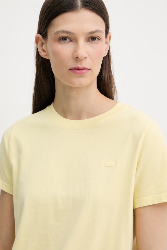 Levi's basic tričko dámske bavlnené T2 PERFECT žltá 005J2