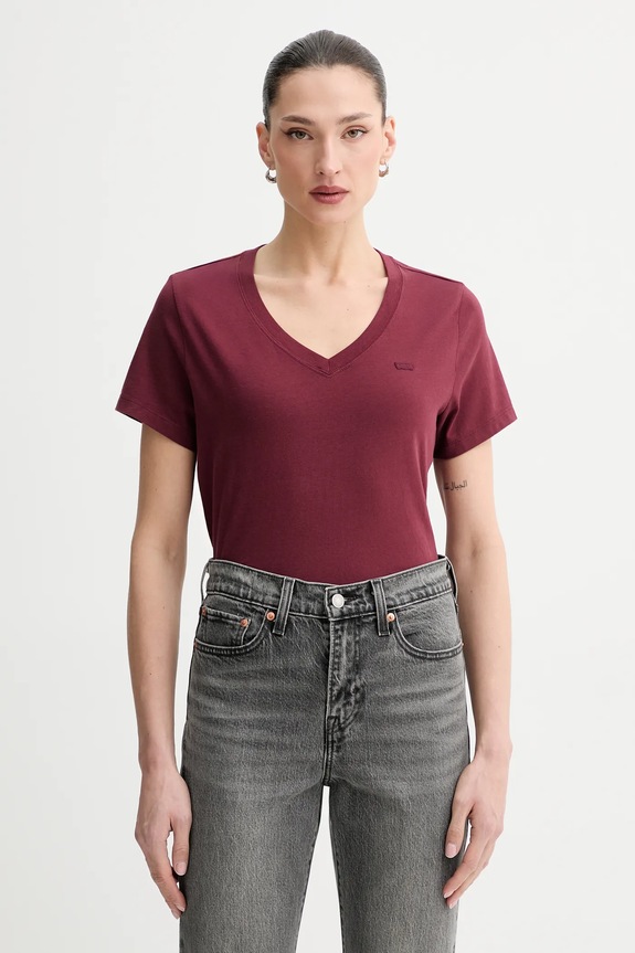 Levi's t-shirt bawełniany T2 PERFECT V bawełna czerwony 005J6