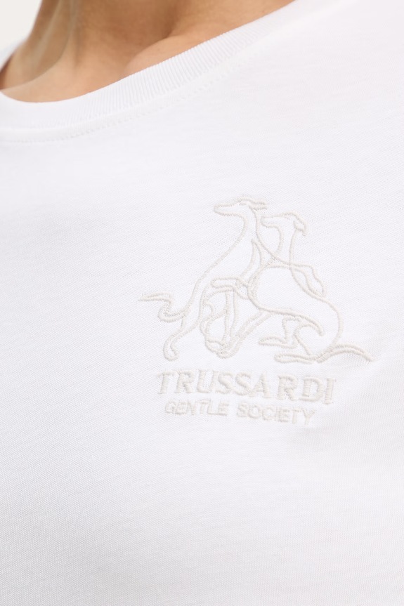 Bavlněné tričko Trussardi G1156000243N béžová