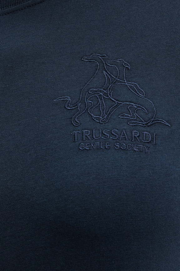 Bavlněné tričko Trussardi G1156000243N námořnická modř