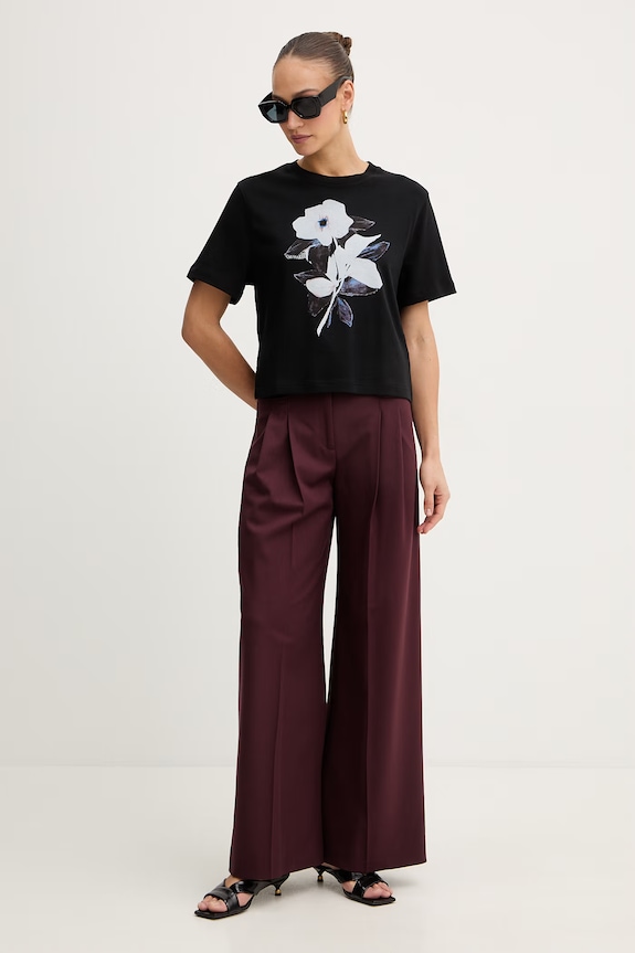 Bavlněné tričko Trussardi G1326100244N černá SS26