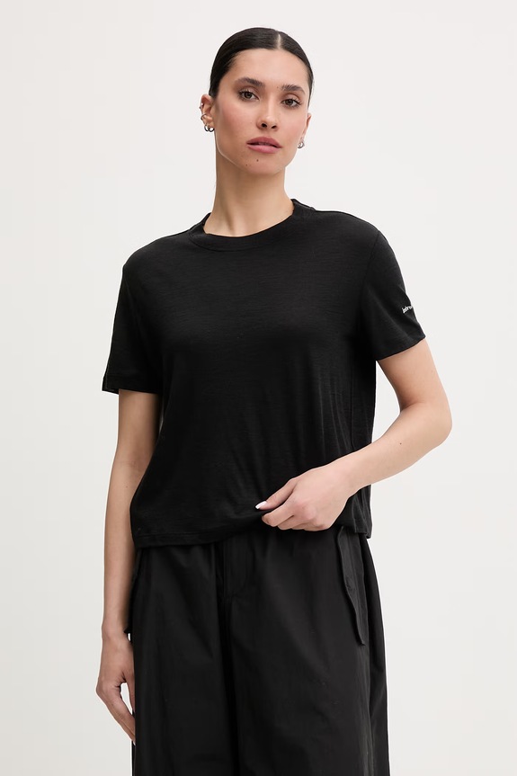 Icebreaker tricou pentru femei, din lână Tech Lite negru IB0A56Y20011
