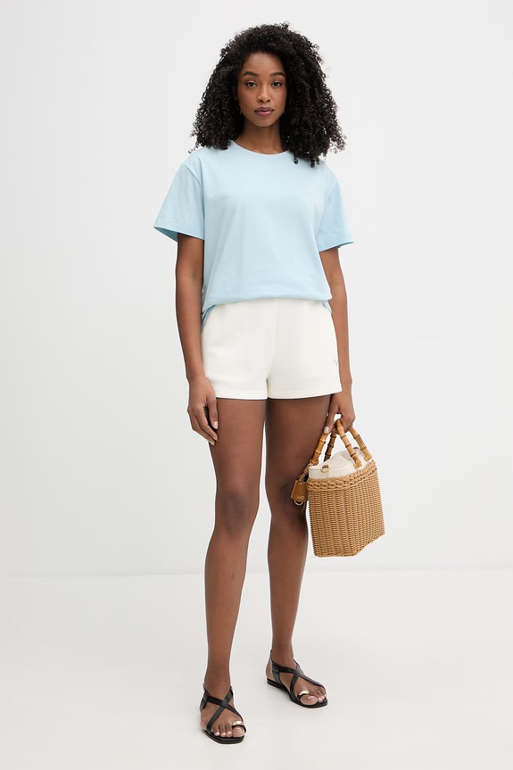 Twinset tricou basic pentru femei, din bumbac 261TT2450 albastru SS26