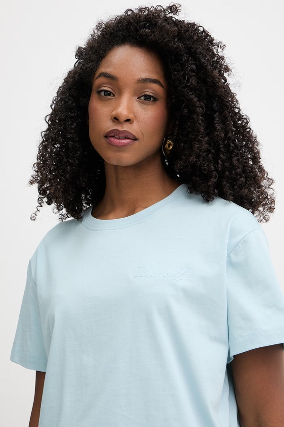 Twinset tricou basic pentru femei, din bumbac albastru 261TT2450