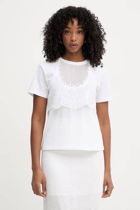 Twinset t-shirt γυναικείο βαμβακερό λευκό 261TT2490