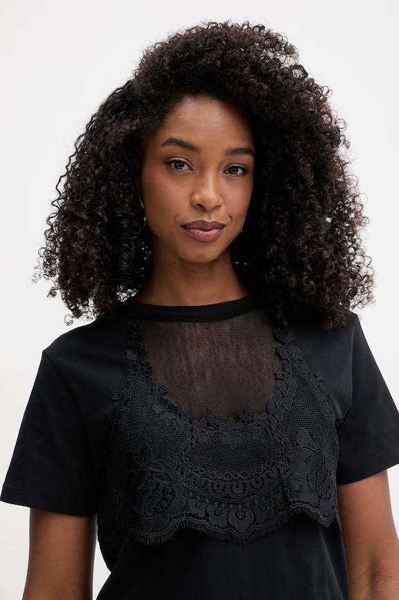 Twinset t-shirt γυναικείο βαμβακερό μαύρο 261TT2490