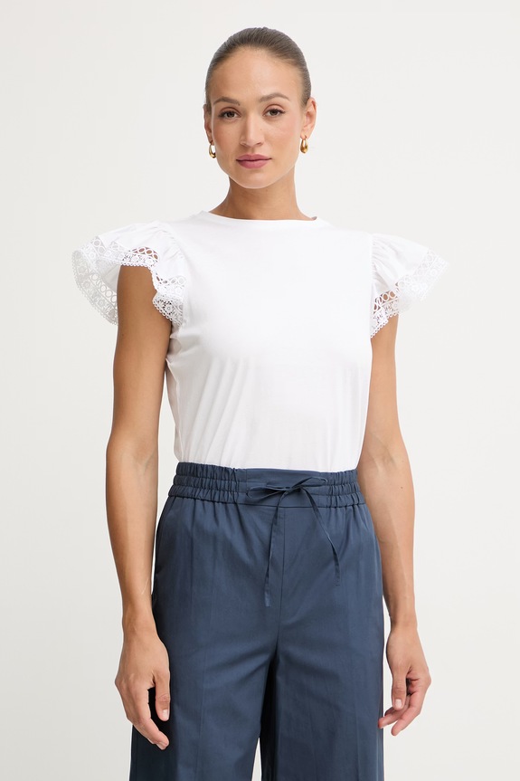 Twinset majica ženska od pamuka bijela 261TT2064
