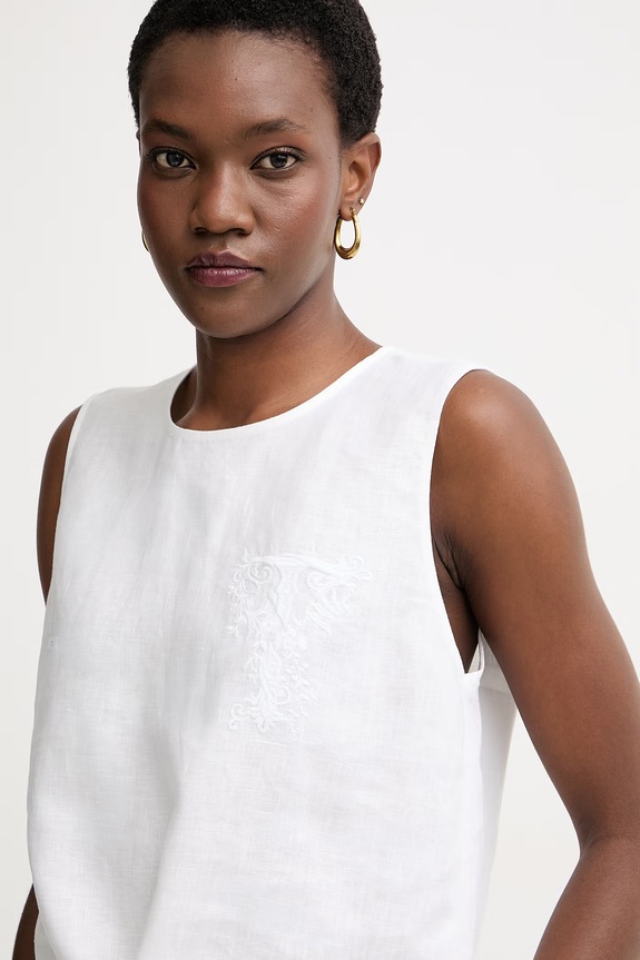 Twinset top női vászon fehér 261TT2303