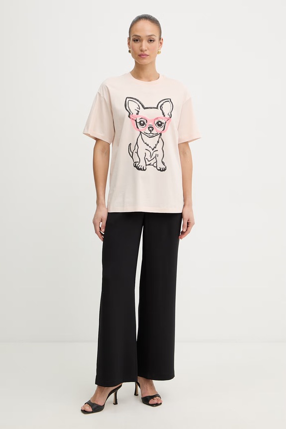 Twinset póló női pamut 261AQ2010 rózsaszín SS26