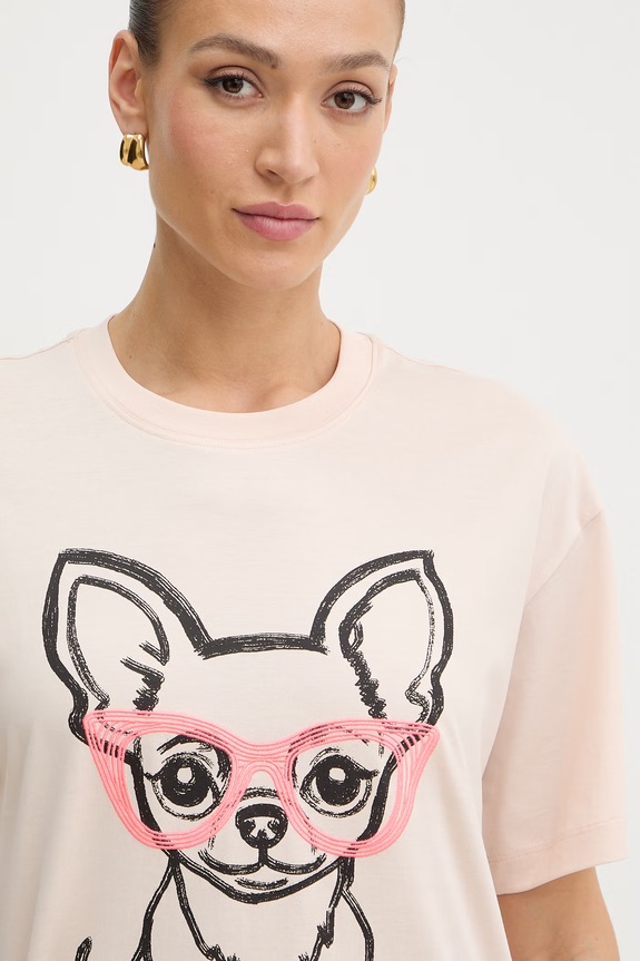 Twinset póló női pamut rózsaszín 261AQ2010