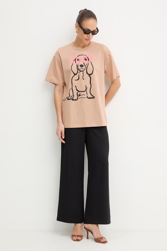 Twinset női pamut T-shirt 261AQ2010 bézs SS26