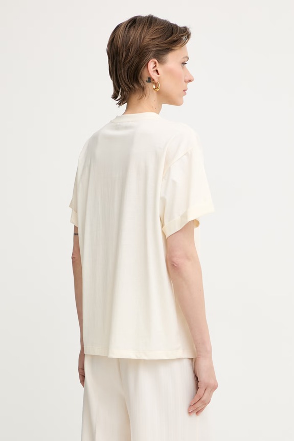 Îmbrăcăminte Twinset tricou pentru femei, din bumbac 261LM2NJJ bej
