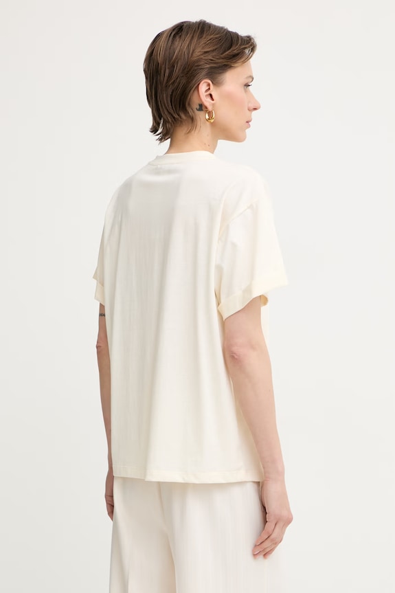 Îmbrăcăminte Twinset tricou pentru femei, din bumbac 261LM2NJJ bej