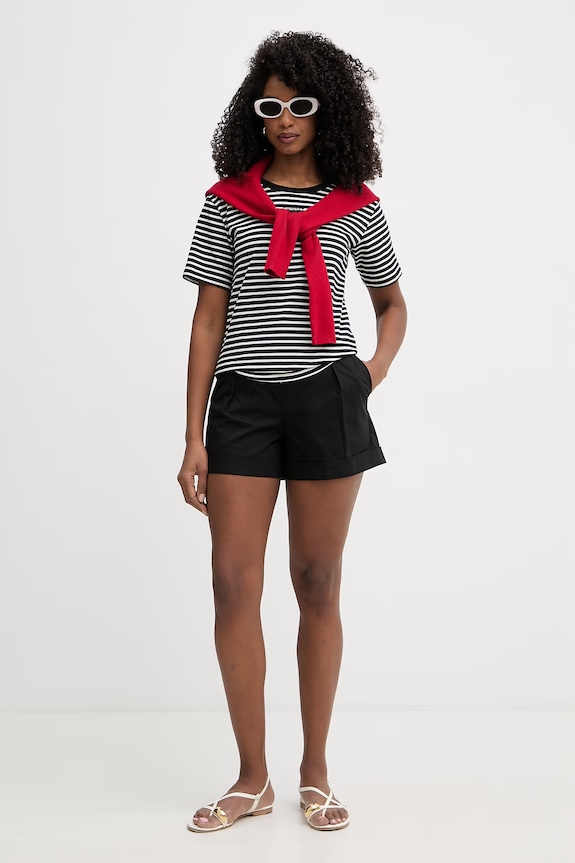Twinset t-shirt damski bawełniany z elastanem 261LM2GBB czarny SS26
