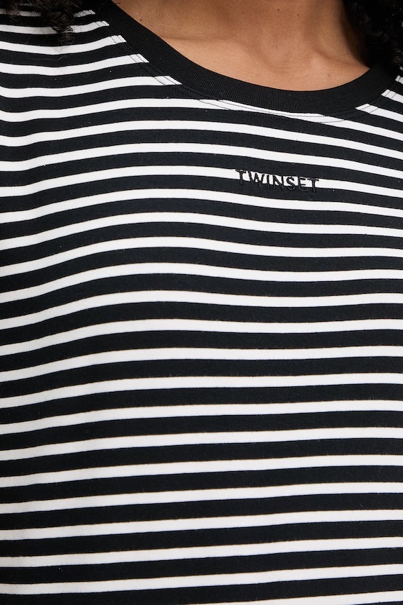 Twinset t-shirt damski bawełniany z elastanem 261LM2GBB czarny