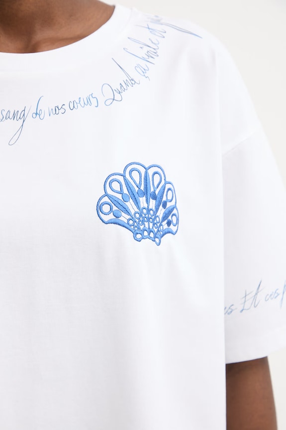 Twinset T-shirt damski bawełniany 261LM2CFF biały