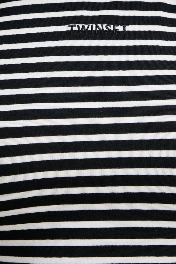 Twinset top damski bawełniany z elastanem 261LM2GAA czarny