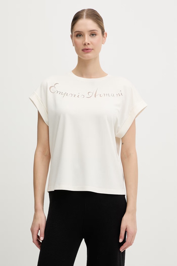 Emporio Armani Underwear tričko dámske s bavlnou béžová EW000616.AF20243
