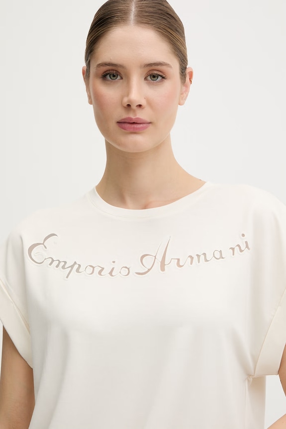 Emporio Armani Underwear tričko dámske s bavlnou béžová EW000616.AF20243