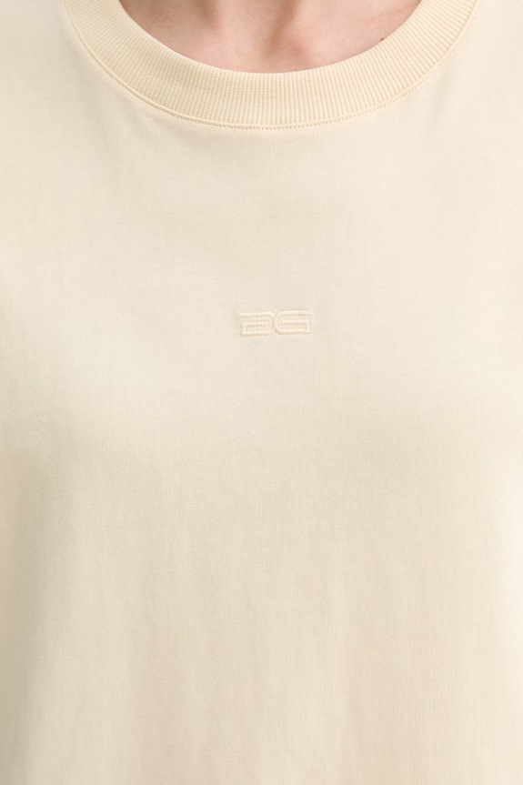 Gestuz t-shirt oversize damski bawełniany 10911064 beżowy