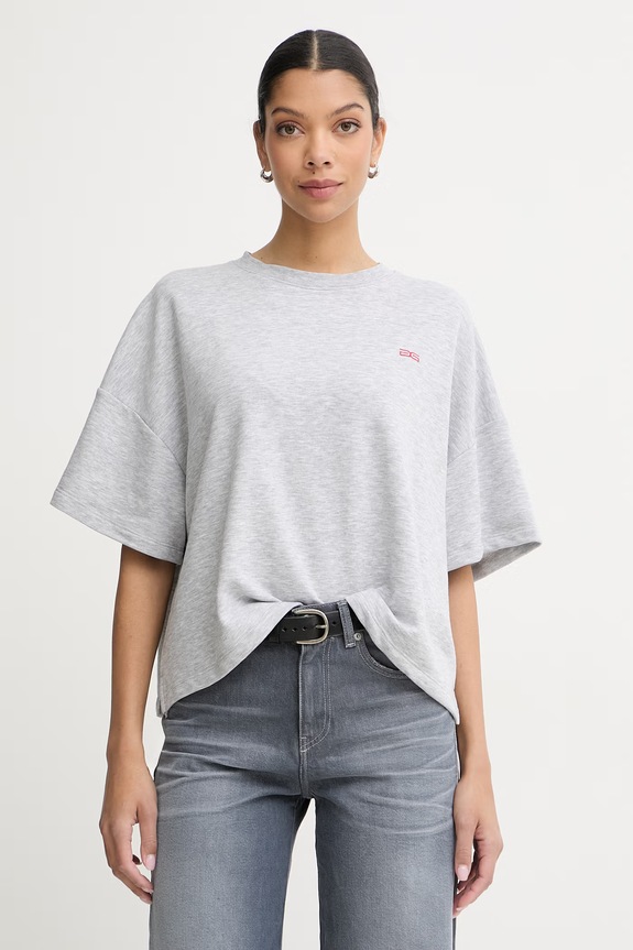Gestuz crop top pentru femei, cu bumbac gri 10911090