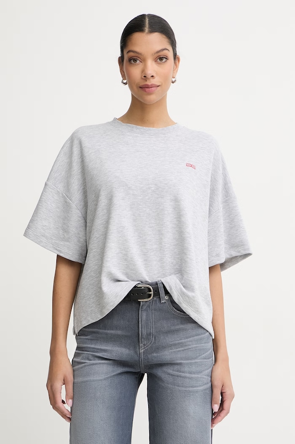 Gestuz crop top pentru femei, cu bumbac gri 10911090