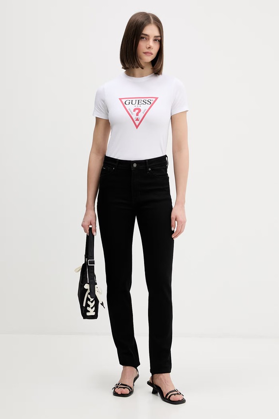 Guess Jeans basic tričko dámske W4YI04.J1314 biela SS26