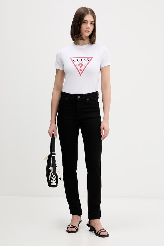 Guess Jeans basic tričko dámske W4YI04.J1314 biela SS26
