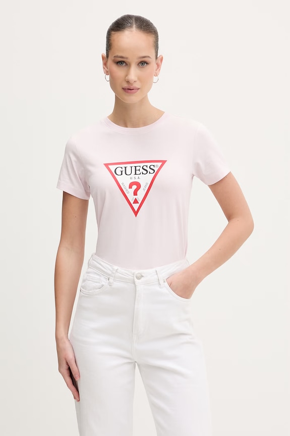 Guess Jeans basic tričko dámske ružová W4YI04.J1314