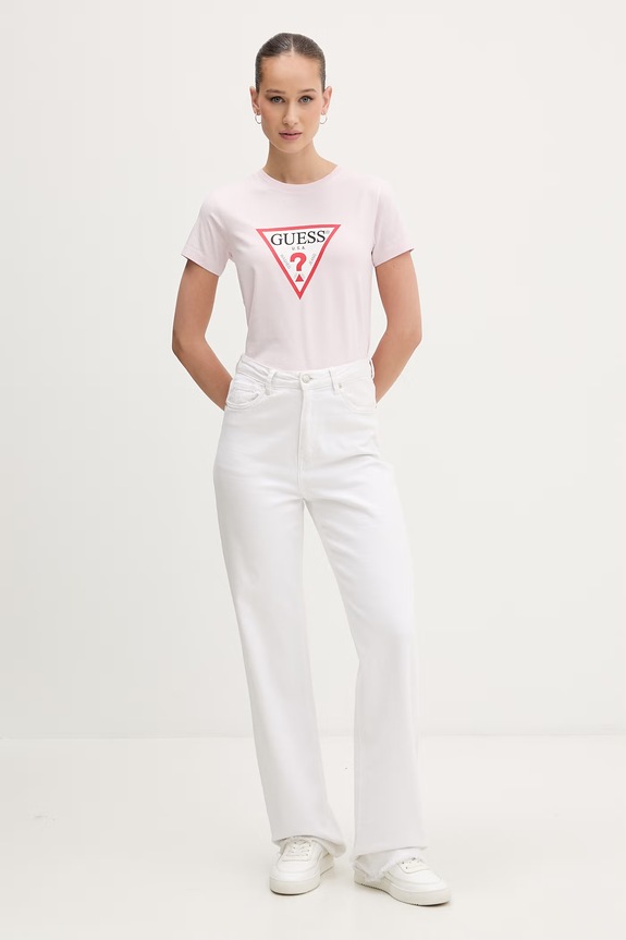 Guess Jeans basic tričko dámske W4YI04.J1314 ružová SS26