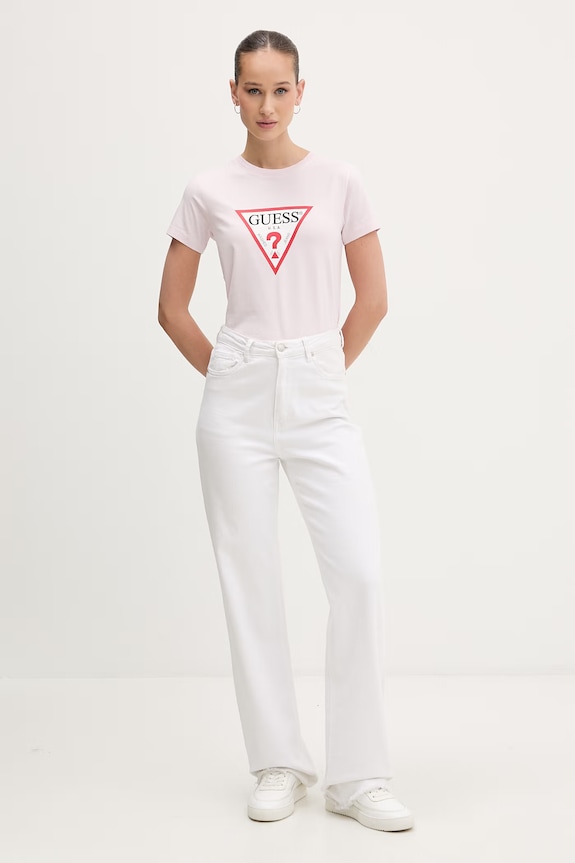 Guess Jeans basic tričko dámske W4YI04.J1314 ružová SS26