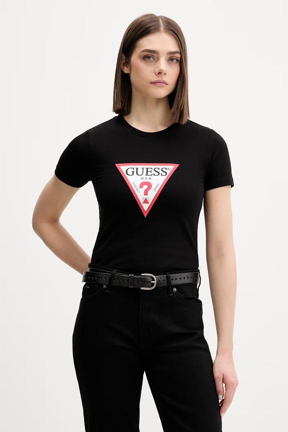Guess Jeans basic tričko dámske čierna W4YI04.J1314