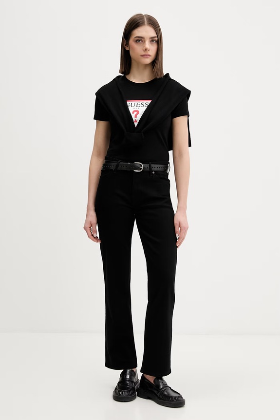 Guess Jeans basic tričko dámske W4YI04.J1314 čierna SS26