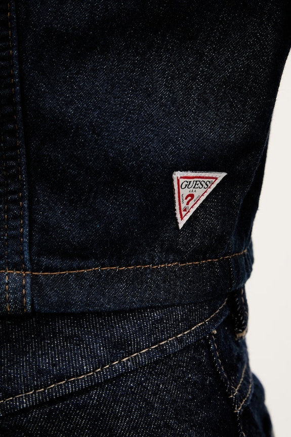 Guess Jeans πουκάμισο γυναικείο ντένιμ W6GHZ9.D7971 σκούρο μπλε