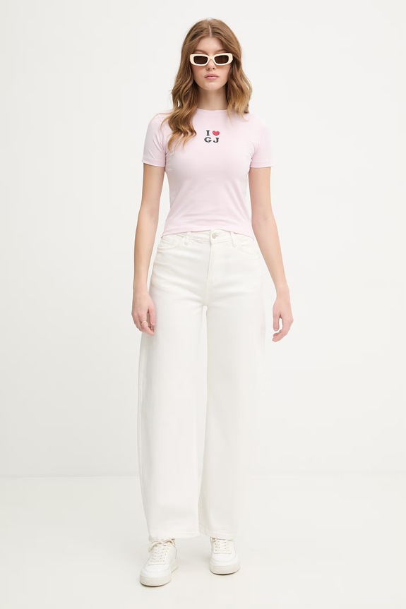 Guess Jeans tričko dámske s bavlnou W6GIB1.J1314 ružová SS26