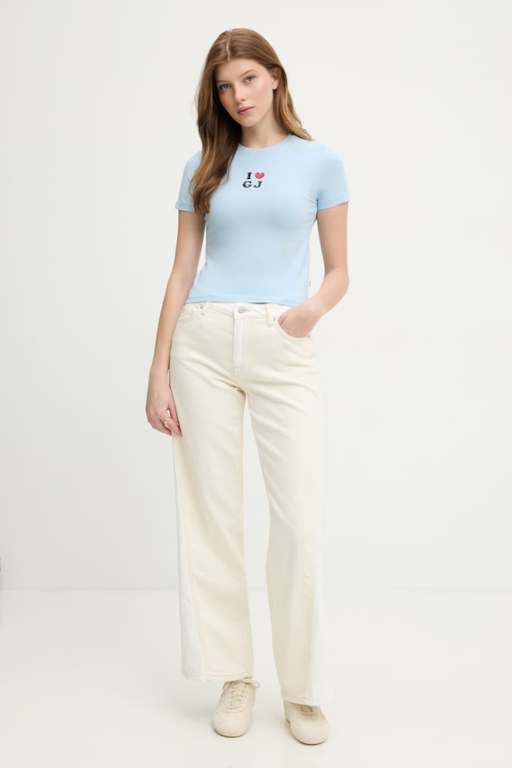 Guess Jeans tričko dámske s bavlnou W6GIB1.J1314 modrá SS26